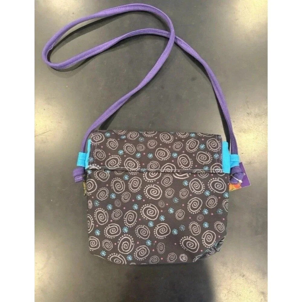 Laurel Burch Shoulder Bag Multicolor Dogs Poodles Canvas Artsy Boho Vtg